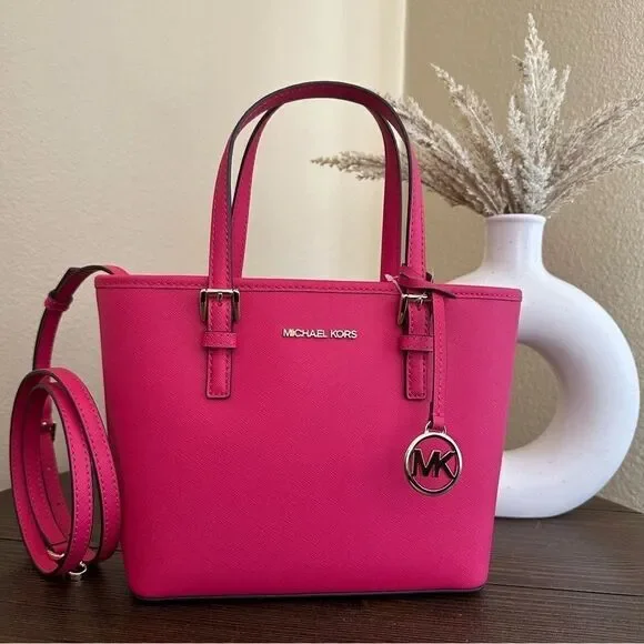 Michael Kors jet set travel xsmall carryall tote crossbody bag - Picture 8 of 12